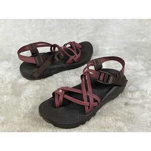 Chaco Sandals Womens 10 Z/Cloud X2 Vibram Strappy Brown Toe-Loop Comfort Flats